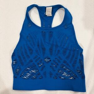 ALO Yoga Bright Blue Laser-Cut Racerback Tank